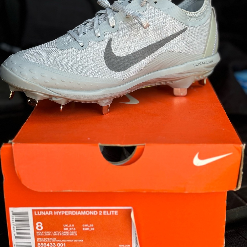 Nike Gray Lunar Hyperdiamond Cleats
